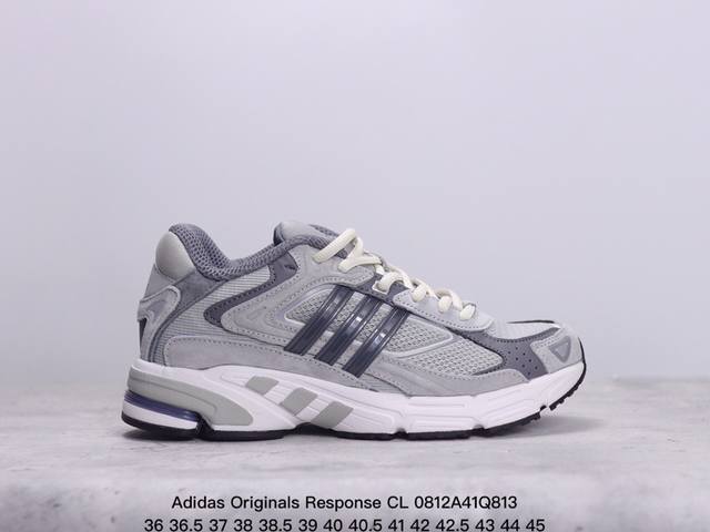 公司级adidas Originals Response Cl 复古休闲跑步鞋 鞋身采用大面积的麂皮和网布材质 复古感拉满 中底采用阿迪达斯经典的adipren