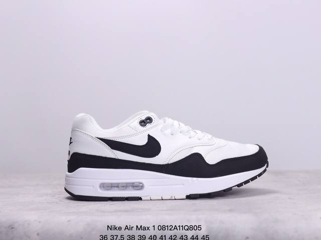 真标nike Air Max 1 Air Max 气垫 全新配色 鞋身材质均选择皮革、织物、麂皮多种材质覆盖，保证质感的前提下，层次感也相当不错。细节方面，除了