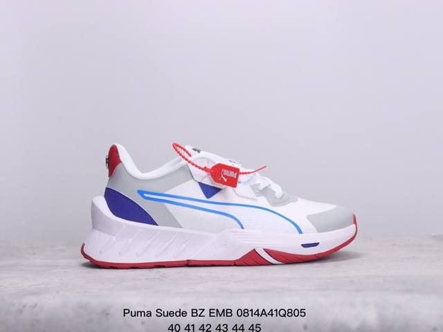 puma Suede Bz Emb 2024 彪马 防滑耐磨低帮德训板鞋 孔眼底座和脚趾凸起由猪八革材料制成 支持侧踏时的踏步工作 即使在健身房等使用环境中也能