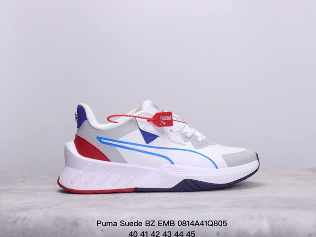 puma Suede Bz Emb 2024 彪马 防滑耐磨低帮德训板鞋 孔眼底座和脚趾凸起由猪八革材料制成 支持侧踏时的踏步工作 即使在健身房等使用环境中也能