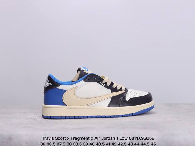 travis Scott X Fragment X Air Jordan 1 Low Xn乔一倒勾低帮 货号：Cq4277-003 尺码：36 36.5 37. - 点击图像关闭