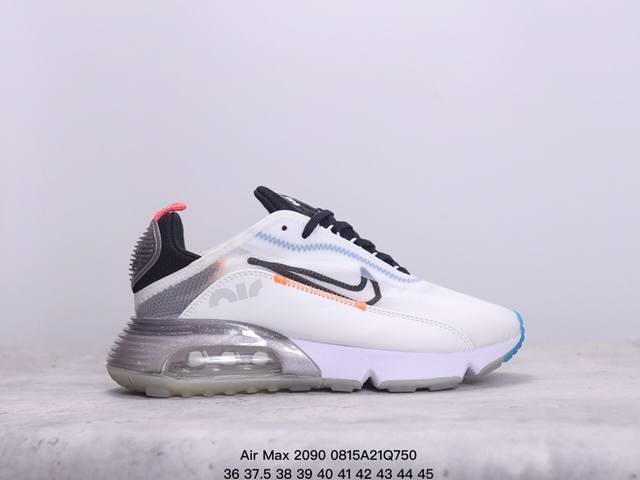 air Max 2090 蝉翼气垫运动跑鞋 黑绿蓝 Bv9977-001 鞋面采用了当下流行的透明蝉翼材质，不同位置采用不同透明度，带来丰富层次感，更大的全新