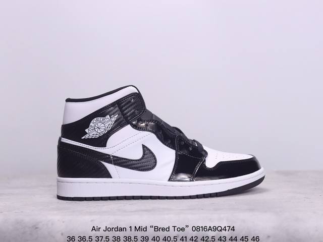 air Jordan 1 Mid “Bred Toe” Aj1 中帮 黑红脚趾 这款中帮黑红脚趾融合了两大超经典配色，Bred 黑红和 Black Toe 黑脚