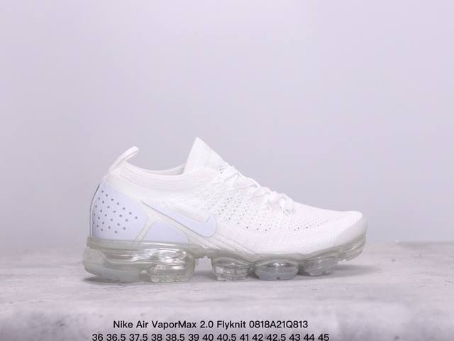 真标耐克nike Air Vapormax 2.0 Flyknit 全掌大气垫透气跑步鞋 货号:942842-009 尺码:36 36.5 37.5 38 38