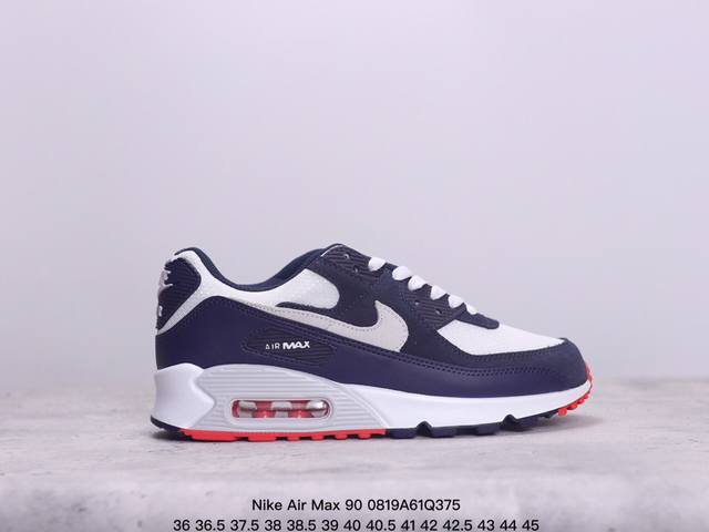 真标半码 Nike耐克air Max 90小气垫拼接复古缓震运动跑步鞋 xm0820Q375