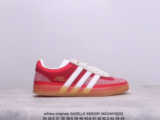 adidas Originals Gazelle Indoor舒适百搭防滑耐磨 低帮 板鞋男女同款红白 xm0822Q222