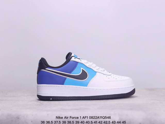 耐克 Nike Air Force 1 Af1耐克 低帮 空军一号休闲板鞋白蓝黑 xm0822Q546