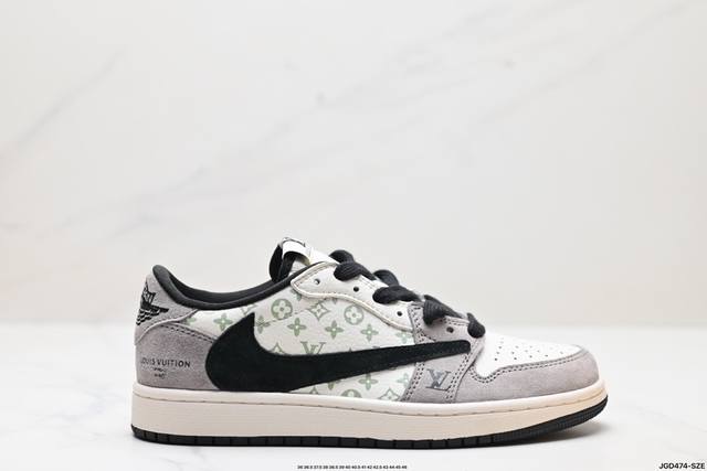 公司级aj1倒勾travis Scott X Air Jordan 1 ” Reverse Mocha “ Aj1乔1 Ts 闪电 联名倒钩 低帮文化篮球鞋 完