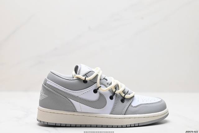 福利 公司级绑绳off-White解构风定制，耐克nike Air Jordan 1 Low”Brown Mocha“Aj1低帮乔丹一代低帮经典复古文化休闲运动