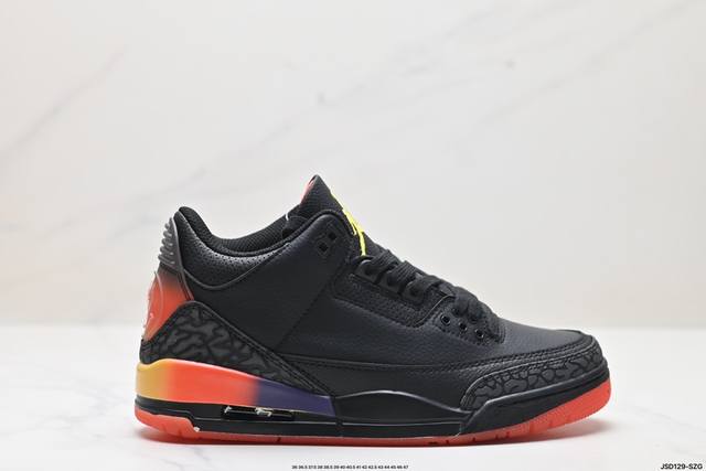 公司级nike Air Jordan 3 Retro皮革 潮流 防滑耐磨包裏性 中帮 复古篮球鞋 缜密拉帮及中底钢印细节 全新底模 货号:Fn0344-001