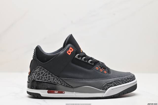 公司级nike Air Jordan 3 Retro皮革 潮流 防滑耐磨包裏性 中帮 复古篮球鞋 缜密拉帮及中底钢印细节 全新底模 货号:Fn0344-001