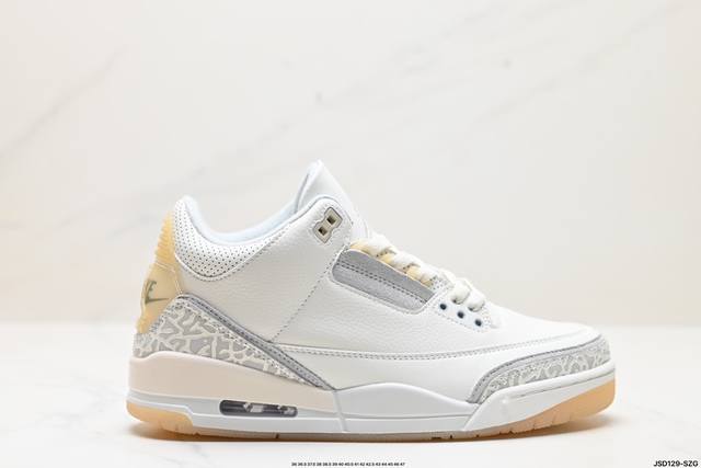 公司级nike Air Jordan 3 Retro皮革 潮流 防滑耐磨包裏性 中帮 复古篮球鞋 缜密拉帮及中底钢印细节 全新底模 货号:Fn0344-001