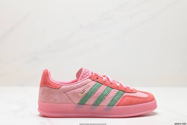 公司级adidas Originals Gazelle Indoor 三叶草休闲防滑耐磨低帮板鞋 鞋头出色设计 塑就出众贴合感 稳固的后跟贴合足部曲线设计 软弹