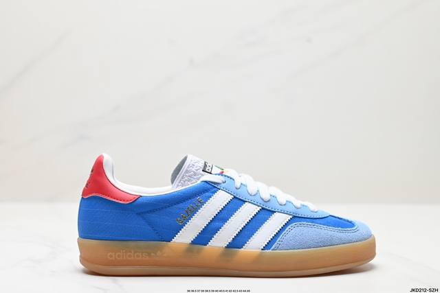 公司级adidas Originals Gazelle Indoor 三叶草休闲防滑耐磨低帮板鞋 鞋头出色设计 塑就出众贴合感 稳固的后跟贴合足部曲线设计 软弹