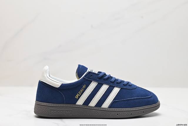 公司级adidas Handball Spezial 阿迪达斯经典款 复古休闲板鞋 全鞋采用反毛皮制作 牛筋耐磨大底 承载青春情怀的板鞋 经典三条杠装饰鞋侧 品