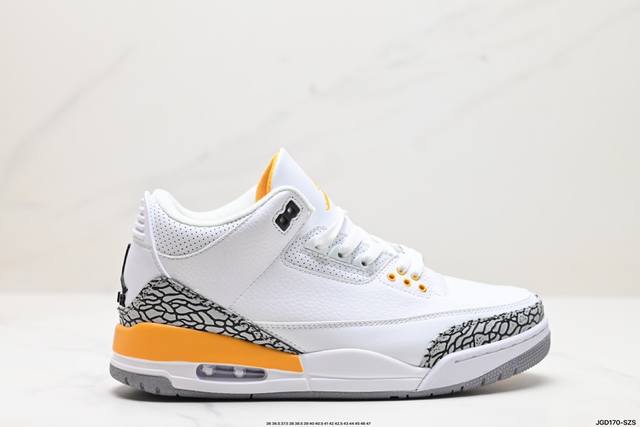 公司级nike Air Jordan 3 Retro皮革 潮流 防滑耐磨包裏性 中帮 复古篮球鞋 升级原楦原档案数据开发纸版楦型 缜密拉帮及中底钢印细节 全新喷