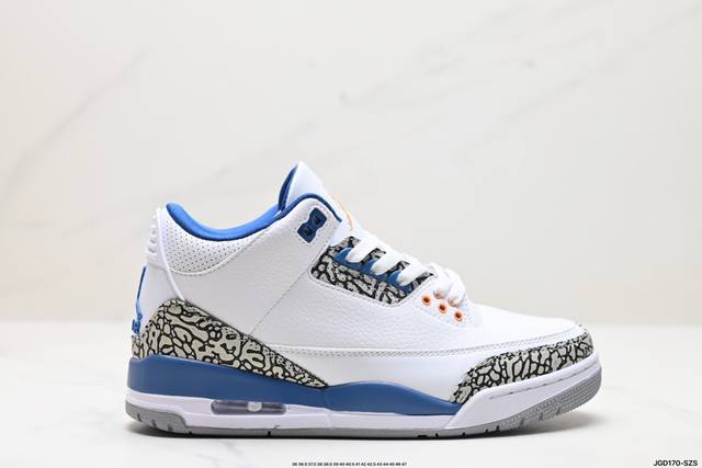 公司级nike Air Jordan 3 Retro皮革 潮流 防滑耐磨包裏性 中帮 复古篮球鞋 升级原楦原档案数据开发纸版楦型 缜密拉帮及中底钢印细节 全新喷