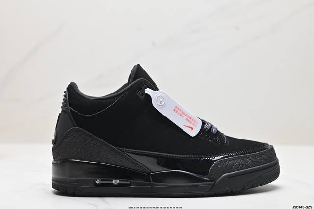 公司级nike Air Jordan 3 Retro皮革 潮流 防滑耐磨包裏性 中帮 复古篮球鞋 升级原楦原档案数据开发纸版楦型 采用同源纳帕头层皮革鞋面材质