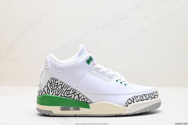 公司级nike Air Jordan 3 Retro皮革 潮流 防滑耐磨包裏性 中帮 复古篮球鞋 升级原楦原档案数据开发纸版楦型 缜密拉帮及中底钢印细节 全新喷