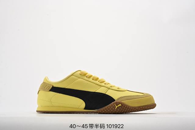 牌彪马puma Bella Ut Low 贝拉ut系列低帮薄底德训复古风经典百搭休闲慢跑鞋男女鞋半码制#采用硬质荔枝纹牛剖革组合翻毛皮饰片鞋面材质#内嵌加厚of