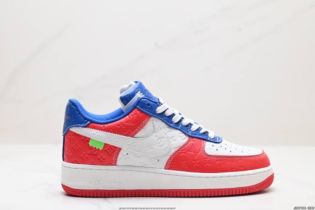 公司级nike Air Force 1 X Louis Vuitton 原楦头原纸板 打造纯正低帮空军版型 专注外贸渠道 全掌内置蜂窝气垫 原盒配件 原厂中底钢