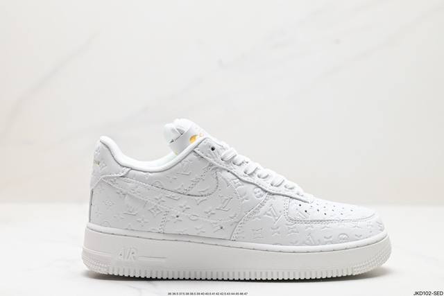 公司级nike Air Force 1 X Louis Vuitton 原楦头原纸板 打造纯正低帮空军版型 专注外贸渠道 全掌内置蜂窝气垫 原盒配件 原厂中底钢