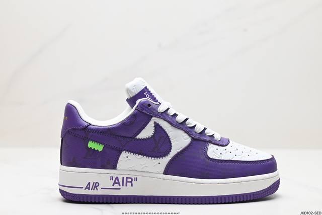 公司级nike Air Force 1 X Louis Vuitton 原楦头原纸板 打造纯正低帮空军版型 专注外贸渠道 全掌内置蜂窝气垫 原盒配件 原厂中底钢