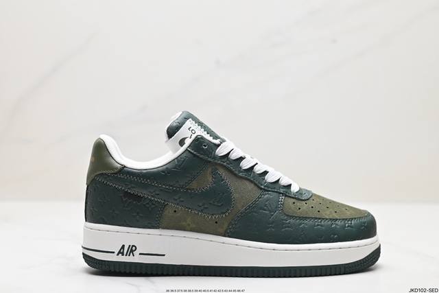 公司级nike Air Force 1 X Louis Vuitton 原楦头原纸板 打造纯正低帮空军版型 专注外贸渠道 全掌内置蜂窝气垫 原盒配件 原厂中底钢