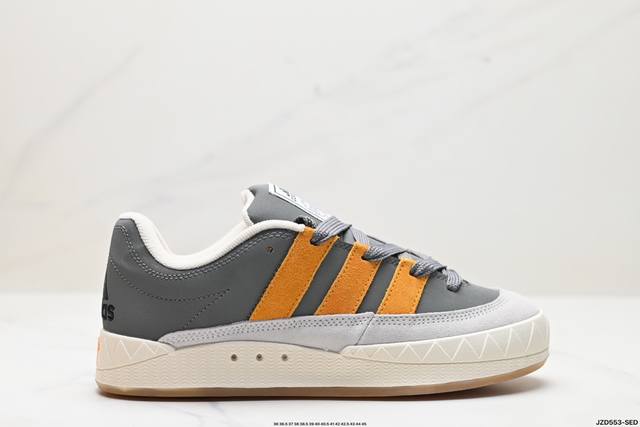 公司级adidas Adimatic Low 马蒂奇系列低帮 复古鲨鱼面包鞋运动休闲滑板板鞋 整个鞋面由色彩艳丽的麂皮制成 搭配品牌标志性大尺寸三条纹 Logo