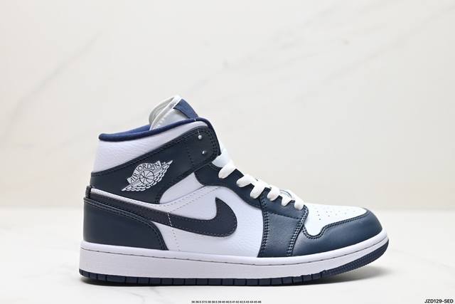 真标nike Air Jordan 1 Retro Mid Aj1乔丹一代中帮经典复古文化休闲运动篮球鞋 货号:554724 174 尺码:36 36.5 37