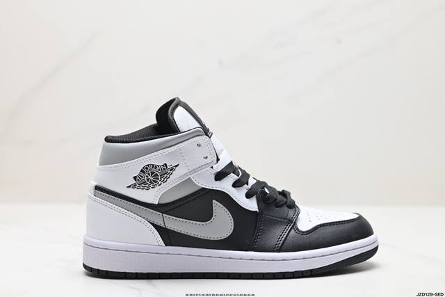 真标nike Air Jordan 1 Retro Mid Aj1乔丹一代中帮经典复古文化休闲运动篮球鞋 货号:554724 174 尺码:36 36.5 37