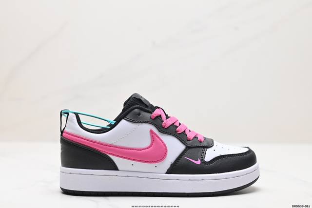 真标耐克 Nike Court Borough Low 2低帮百搭透气休闲运动板鞋，经典耐用的设计，兼顾舒适脚感和出众风范，演绎匠心之作。结构性的支撑贴合感结合