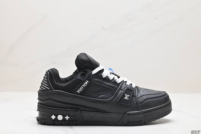 真标全新lv路易威登louis Vuitton Trainer Sneaker Low休闲运动文化百搭板鞋 尺码:40-45 id:Jzd129-Szr