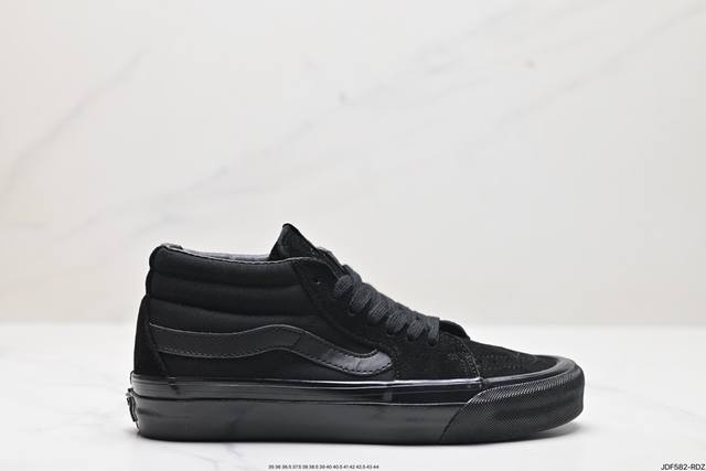 公司级万斯vans Lx Sk8-Mid Reissue 83皮革 耐磨 中帮 板鞋 货号:Vn000Cqqbka 尺码:35.5 36 36.5 37 38