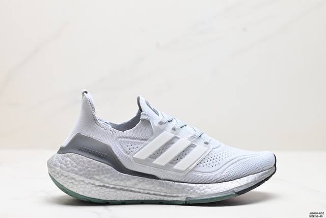 真标阿迪达斯adidas Ultraboost Ub21全掌爆米花休闲运动跑鞋 采用网材搭配反光皮革鞋面 配上stretchweb网格外底和boost中底 货号