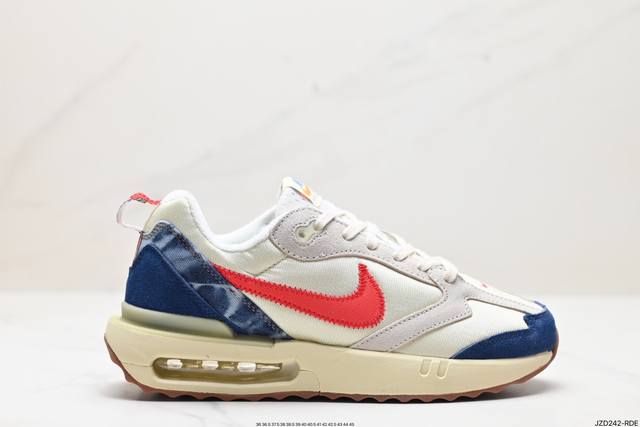 公司级耐克nk Air Max Dawn 黎明系列低帮气垫百搭休闲运动慢跑鞋 采用柔软翻毛皮和透气梭织材料打造利落鞋面 中底和鞋跟融入现代感线条设计 兼具复古风