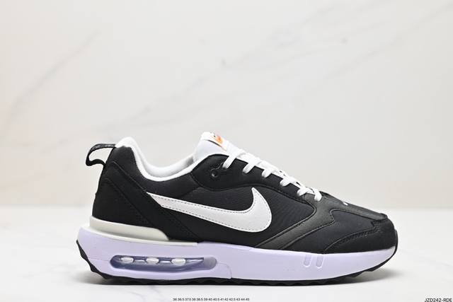 公司级耐克nk Air Max Dawn 黎明系列低帮气垫百搭休闲运动慢跑鞋 采用柔软翻毛皮和透气梭织材料打造利落鞋面 中底和鞋跟融入现代感线条设计 兼具复古风