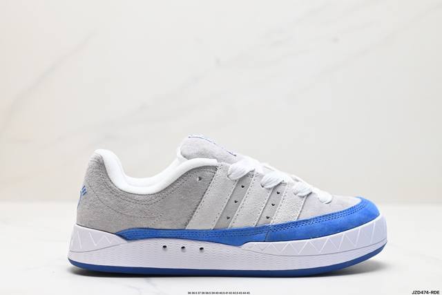 公司级adidas Adimatic Low 马蒂奇系列低帮 复古鲨鱼面包鞋运动休闲滑板板鞋 整个鞋面由色彩艳丽的麂皮制成 搭配品牌标志性大尺寸三条纹 Logo