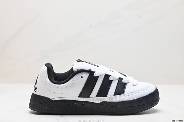 公司级adidas Adimatic Low 马蒂奇系列低帮 复古鲨鱼面包鞋运动休闲滑板板鞋 整个鞋面由色彩艳丽的麂皮制成 搭配品牌标志性大尺寸三条纹 Logo