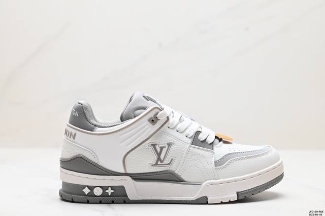 公司级全新lv路易威登louis Vuitton Trainer Sneaker Low休闲运动文化百搭板鞋 尺码:40-45 id:Jfd129-Rde