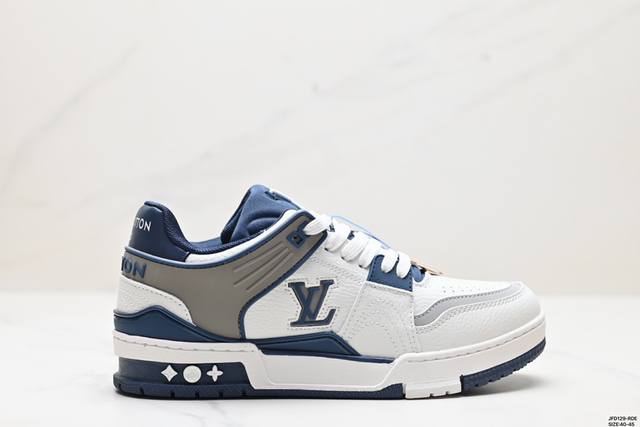 公司级全新lv路易威登louis Vuitton Trainer Sneaker Low休闲运动文化百搭板鞋 尺码:40-45 id:Jfd129-Rde