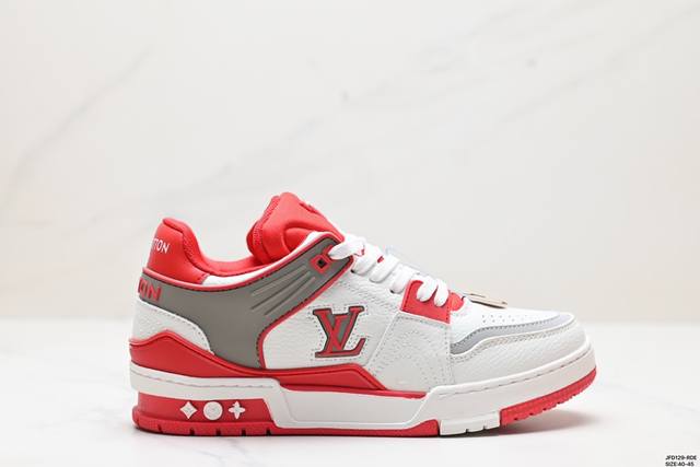 公司级全新lv路易威登louis Vuitton Trainer Sneaker Low休闲运动文化百搭板鞋 尺码:40-45 id:Jfd129-Rde