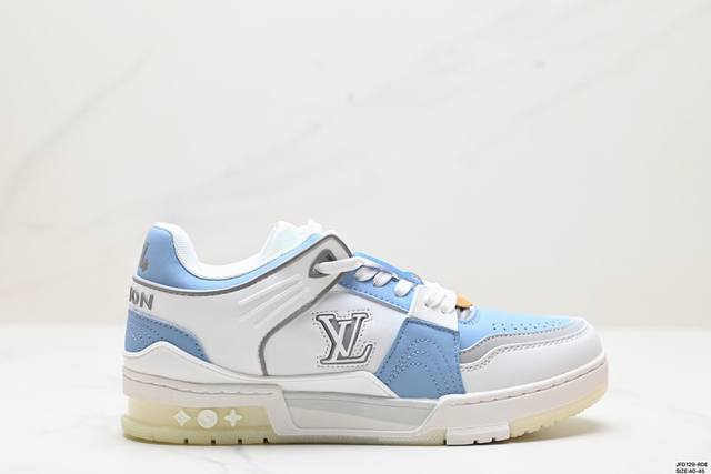 公司级全新lv路易威登louis Vuitton Trainer Sneaker Low休闲运动文化百搭板鞋 尺码:40-45 id:Jfd129-Rde