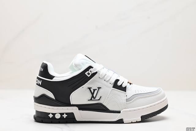 公司级全新lv路易威登louis Vuitton Trainer Sneaker Low休闲运动文化百搭板鞋 尺码:36-45 id:Jfd129-Rde