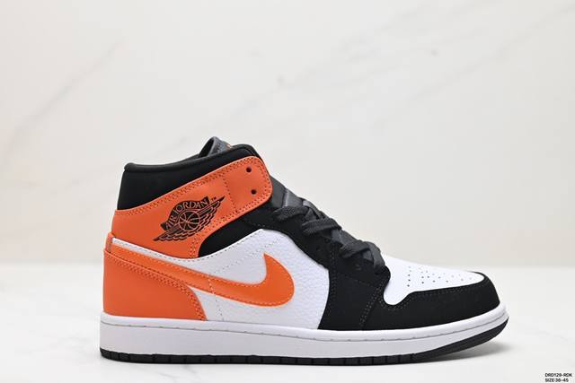 真标nike Air Jordan 1 Retro Mid Aj1乔丹一代中帮经典复古文化休闲运动篮球鞋 货号:Dv0991-101 尺码:36-45 id:D