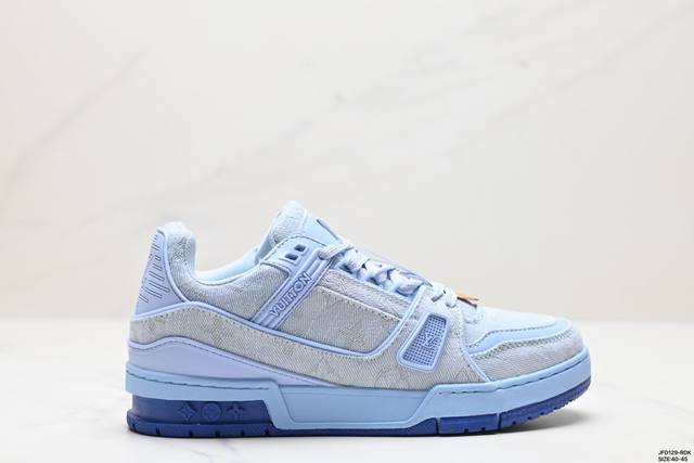 公司级全新lv路易威登louis Vuitton Trainer Sneaker Low休闲运动文化百搭板鞋 尺码:40-45 id:Jfd129-Rdk