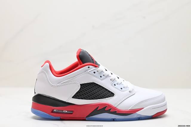 公司级nike Jordan Air Jordan 5 Retro Low Cny 皮革 舒适百搭 防滑 耐磨 低帮 复古篮球鞋 中底侧面带有战斗机的鲨鱼牙齿纹