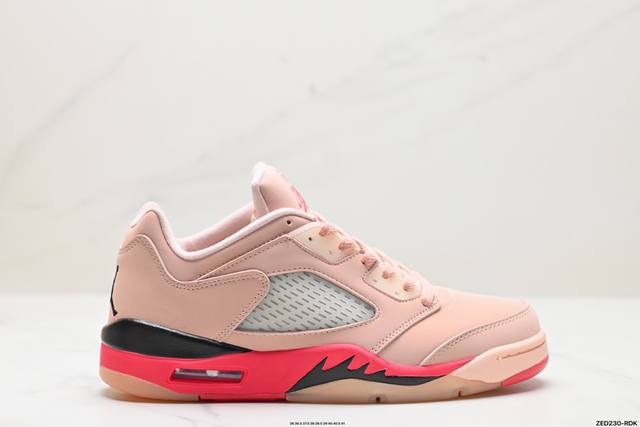 公司级nike Jordan Air Jordan 5 Retro Low Cny 皮革 舒适百搭 防滑 耐磨 低帮 复古篮球鞋 中底侧面带有战斗机的鲨鱼牙齿纹