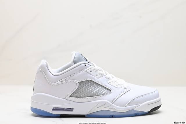 公司级nike Jordan Air Jordan 5 Retro Low Cny 皮革 舒适百搭 防滑 耐磨 低帮 复古篮球鞋 中底侧面带有战斗机的鲨鱼牙齿纹