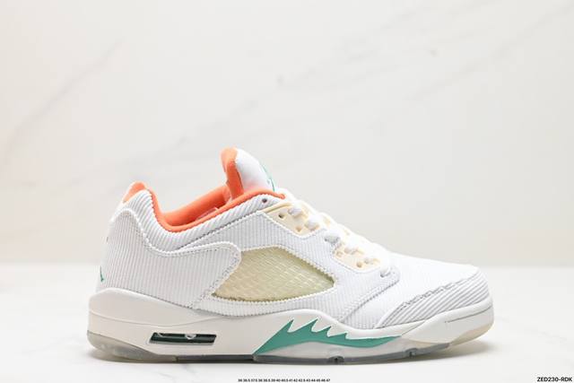 公司级nike Jordan Air Jordan 5 Retro Low Cny 皮革 舒适百搭 防滑 耐磨 低帮 复古篮球鞋 中底侧面带有战斗机的鲨鱼牙齿纹